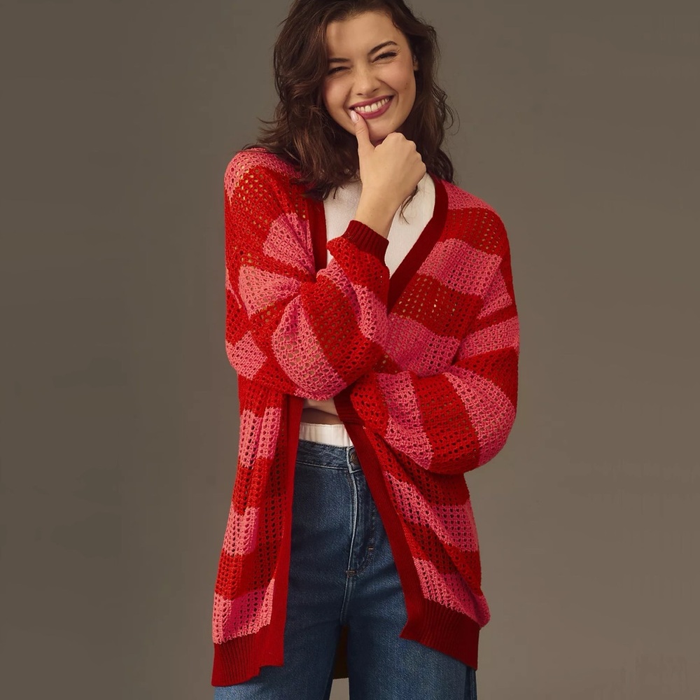 Anthropologie Farm Rio Striped Cardigan Sweater
